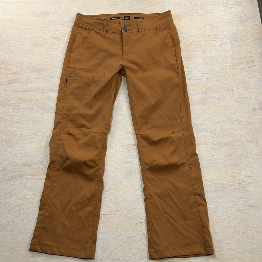 Prana Hiking Pants Halle Straight Leg 8/RG Cargo Pocket Brown Womens